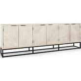 Flint 108" 6 Door Sideboard in Mango Wood & Metal