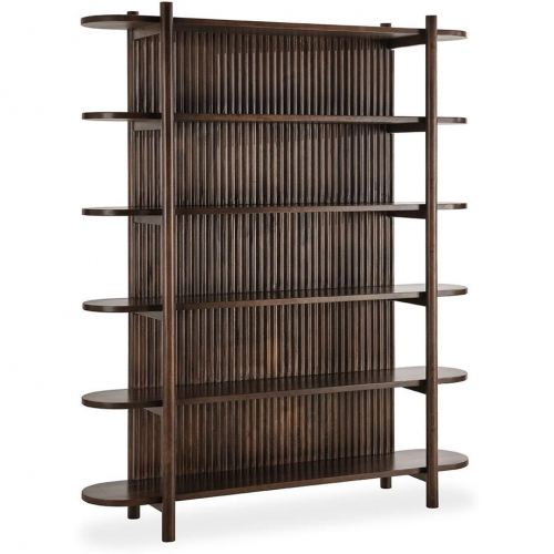 Redford 81" Tall Bookcase in Brown Mango Wood