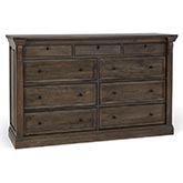 Adelaide 9 Drawer Dresser in Cocoa Brown Mango Wood