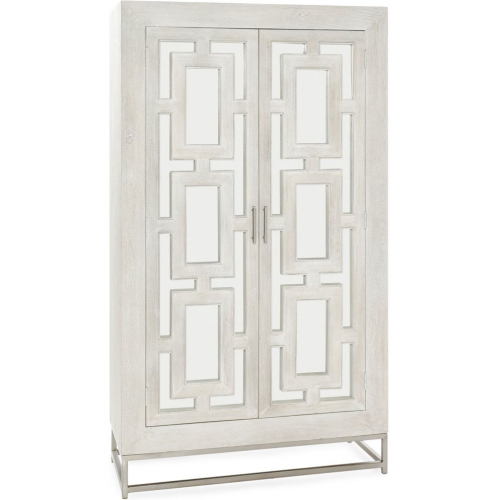 Adina Mango Wood Tall Cabinet White Washed