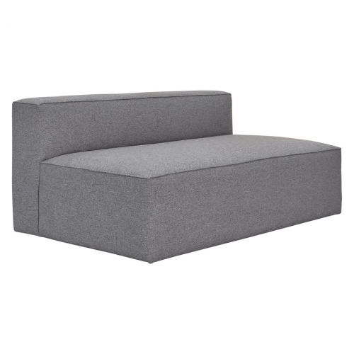 Malibu Armless Double Seater Sectional Sofa Unit in Gray Fabric