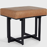 Calvin Stool Chestnut Brown Top Grain Leather & Iron