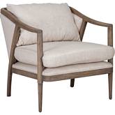 Scarlett Accent Chair in Beige Linen Blend Fabric