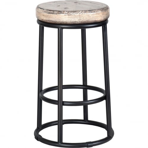 Jaden Counter Stool in Antique White Reclaimed Pine & Iron