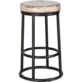 Jaden Counter Stool in Antique White Reclaimed Pine & Iron