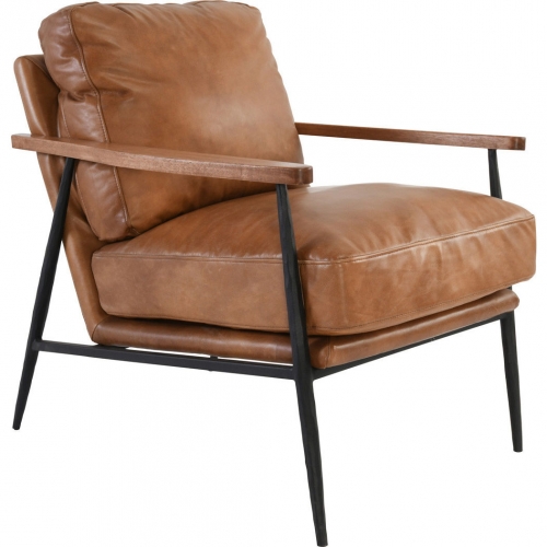 Christopher Accent Club Chair in Tan Top Grain Leather