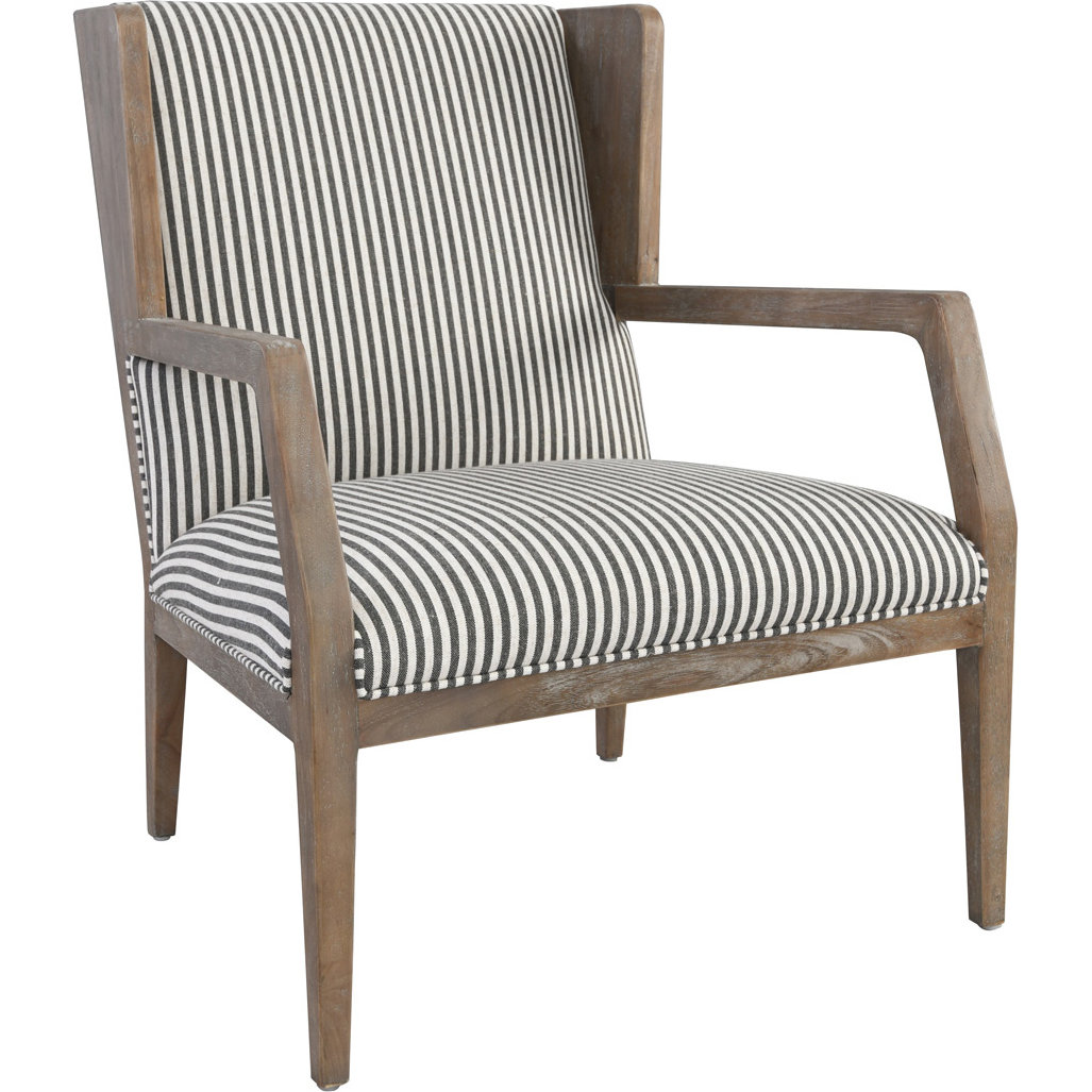 Classic Home 53004205 York Accent Chair In Striped Fabric Wood