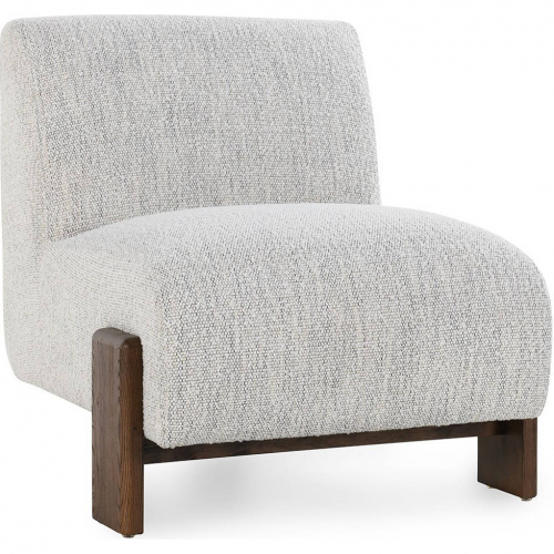 Chelsea Accent Chair in Ivory Fabric & Ash Wood