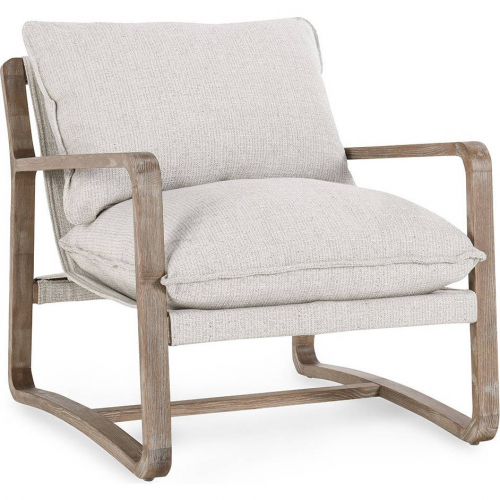 Mariah Accent Chair in Neutral Fabric & Ash Wood