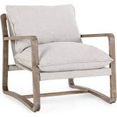 Mariah Accent Chair in Neutral Fabric & Ash Wood