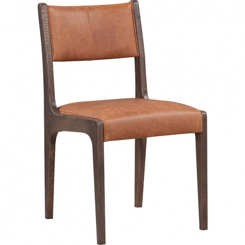 Wayne Dining Chair in Tan Leather & Ash Wood