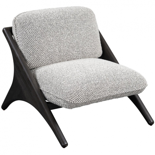 Georgia Accent Chair in Gray Fabric & Wood