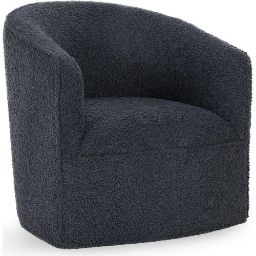 Valencia Swivel Accent Chair in Blue Plush Fabric