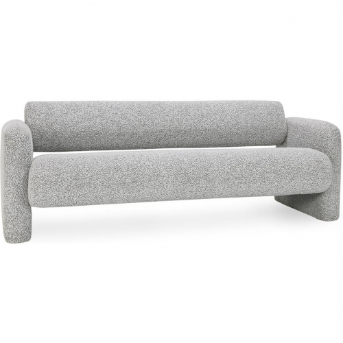 Marcel 90" Sofa Mercury in Gray Boucle Fabric