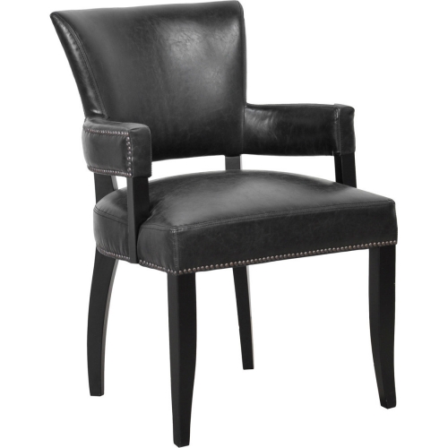 Ronan Dining Arm Chair in Black Vegan Leather (Set of 2)