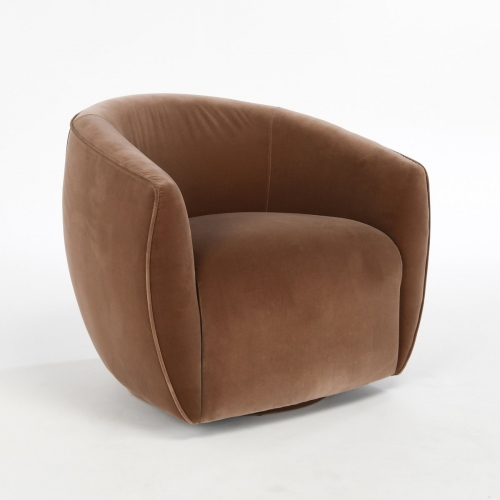 Harper Swivel Accent Chair in Bronze Fabric