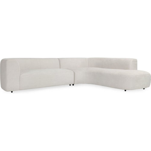 Anniston 2 Piece Sectional Sofa w/ Right Arm Facing Chaise in Ivory Fabric