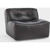 Gabriel Swivel Accent Chair in Black Top Grain Leather