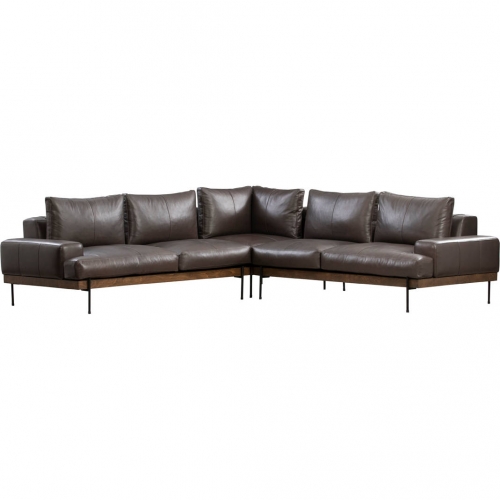 Largo Sectional Sofa in Storm Top Grain Leather