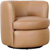 Bronson Swivel Accent Chair Saddle Brown Leather