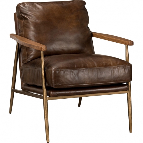 Christopher Accent Club Chair in Antique Brown Top Grain Leather