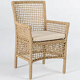 Brisbane Outdoor Dining Chair in Natural Cord & Neutral Fabric