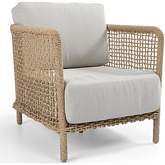 Brisbane Outdoor Accent Chair in Natural Color Poly Rope & Olefin Fabric