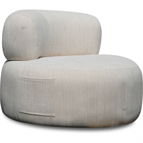 Ellis Outdoor Lounge Swivel Chair in Neutral Fabric