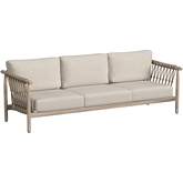 Leo Outdoor Sofa in Taupe Wood, Poly Rope & Fabric