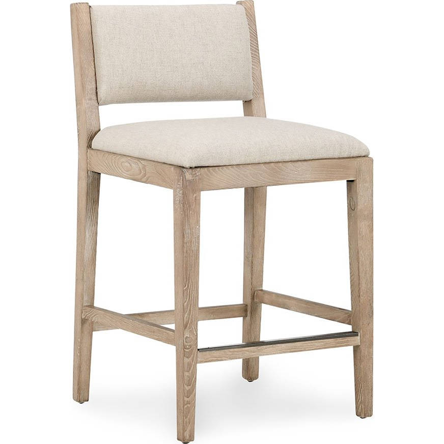 Classic Home 53051589 Beck Counter Stool in Sand Wood & Cream Fabric