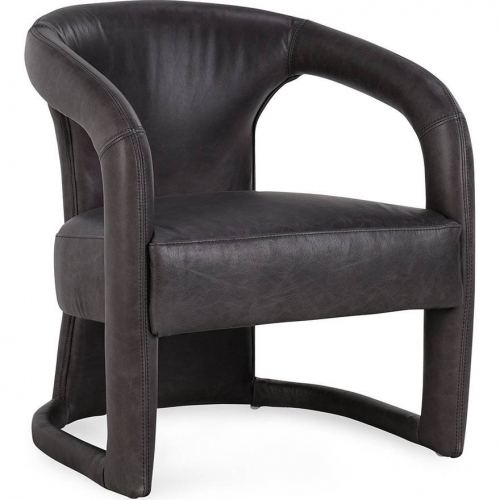 Archie Accent Chair in Charcoal Top Grain Leather