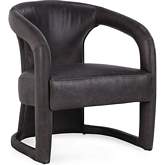 Archie Accent Chair in Charcoal Top Grain Leather