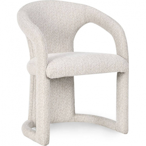 Archie Dining Chair Ivory in Ivory Patterned Fabric