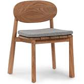 Aston Outdoor Dining Chair in Natural Teak & Gray Fabric