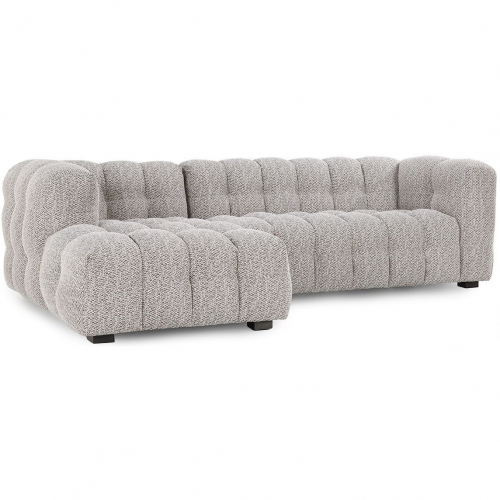 Walter 2 PC Sectional Sofa w/ Left Arm Facing Chaise in Tufted Gray Fabric