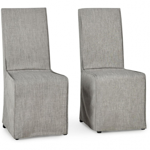 Jordan Dining Chair in Cool Gray Fabric (Set of 2)