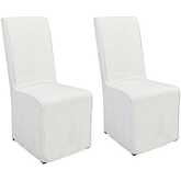 Jordan Dining Chair in White Fabric (Set of 2)