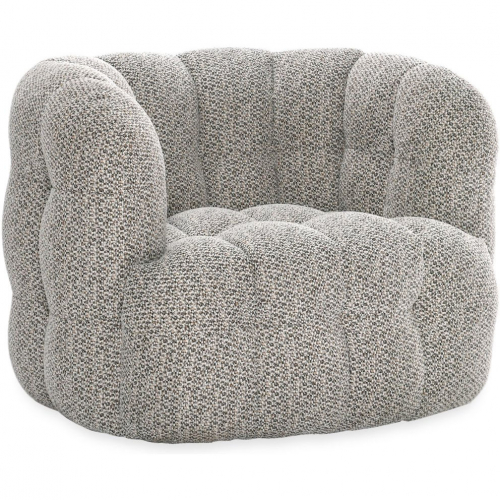 Walter Swivel Accent Chair in Tufted Heathered Gray Fabric