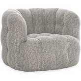 Walter Swivel Accent Chair in Tufted Heathered Gray Fabric