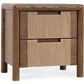 Corda 2 Drawer Nightstand in Nut Brown Oak Veneer & Natural Rope