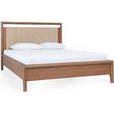 Corda Queen Bed Oak Veneer in Brown Oak Veneer & Natural Rope