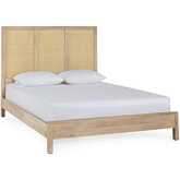 Jensen King Bed in Taupe Mango Wood & Cane