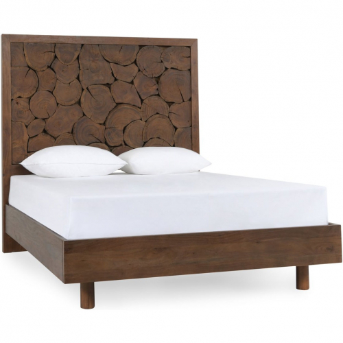 Jaxon CA King Bed in Cocoa Brown Wood