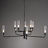 Madeline Chandelier in Gloss Black Iron & Glass