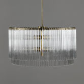 Maeve Chandelier in Clear Glass Rods & Brass