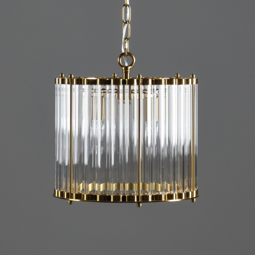 Mabel Chandelier in Clear Glass & Brass