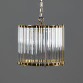 Mabel Chandelier in Clear Glass & Brass