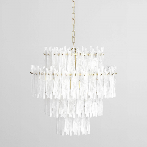 Everly Round Chandelier Clear & White Wax Drop Glass & Iron