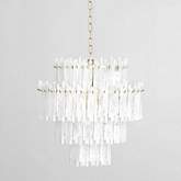 Everly Round Chandelier Clear & White Wax Drop Glass & Iron