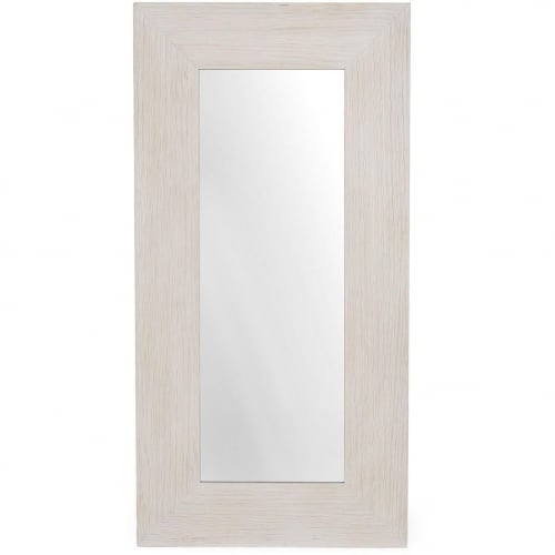 Claire Floor Mirror in White Finish Pine Wood